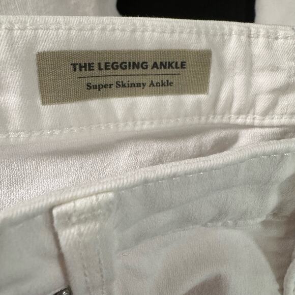 AG Adriano Goldshmied The Legging Ankle Super Skinny White Jeans Stretch 30 - Picture 7 of 10